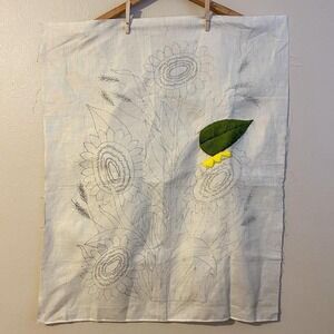 Vintage Bucilla Giant Sunflower Crewel Incomplete Kit Embroidery Giant Sunflower